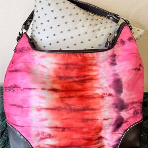 BARELY USED …… DONALD J PLINER TIE-DYE STYLE COLORED TOTE